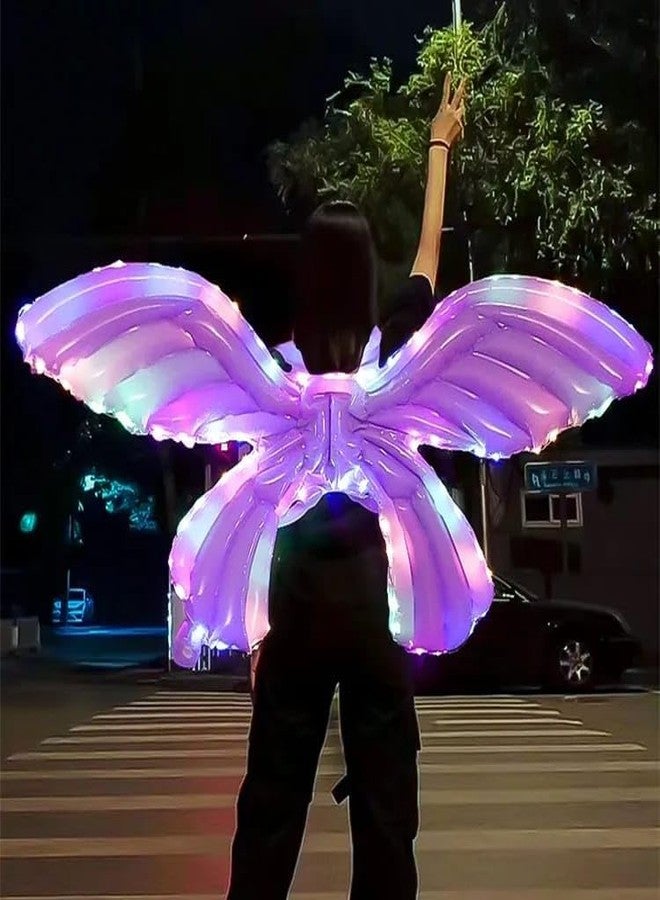 kunya® Baby Girl's Fairy Butterfly Wings Costume Butterfly Fairy Angel Wing, Wand And Hairband (Multi Led Ballon)(Batteries Not Included) - Image 2